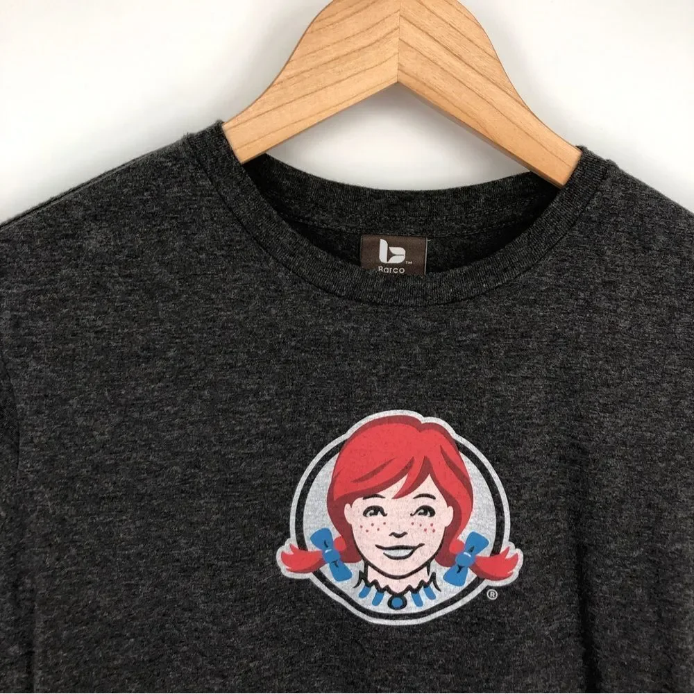 Wendy’s‎ Crew Member Tee Womens Small Gray Graphic Wendy Baconator